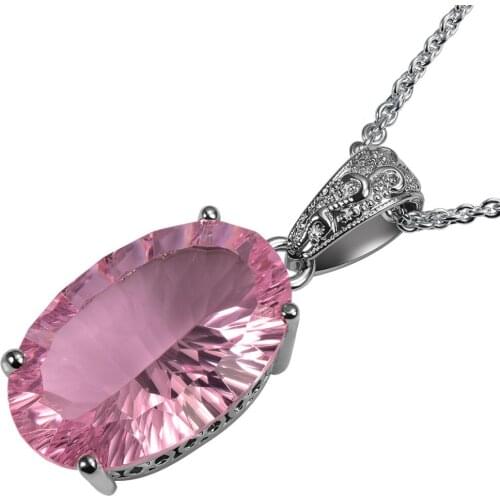 Pink Crystal Zircon 925 Sterling Silver Fashion Pendant TE781