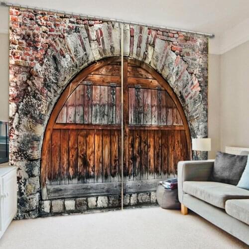 Modern Home Decoration Living Room Curtains 3d brown door curtains 3D Window Curtains For Living Room Bedroom
