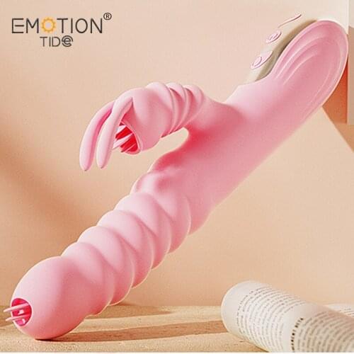 Tongue Licking Heating Telescopic Vibrator Female Sex Toys Tongue G-Spot Clitoris Teasing Masturbation Dildo Adult Product for18