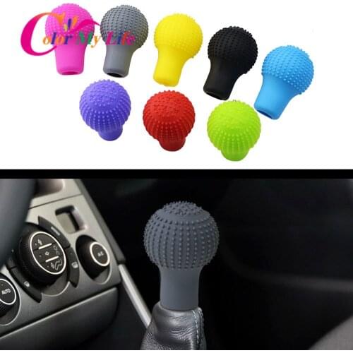 Universal Car Gear Shift Collars Silicone Floating-point Antiskid Roundness Dustproof Protective Lever Knob Cover