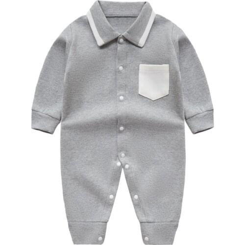 Spring Autumn Long Sleeved Clothes Newborn Baby Fashion Polo Shirt Rompers Infant Baby Boys Casual Outfits Jumpsuit Onesies