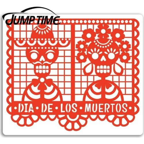 Jump Time for Dia De Los Muertos Vinyl Stickers Mexico Cool Sticker Laptop Car Decal Window Wiper Trunk Car Styling