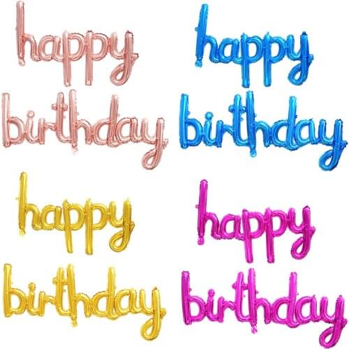 Happy Birthday Balloons Foil Letter Balloon Adult Kids Birthday Party Decorations Birthday Balloon Banner Baby Shower Supplies