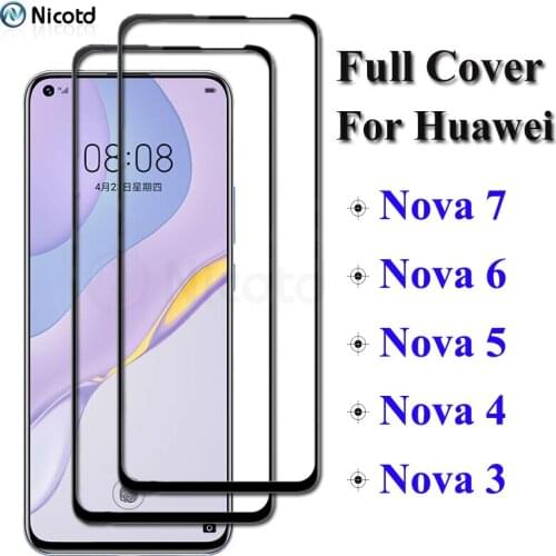 2 Pieces For Huawei Nova 7 Glass Screen Protector For Huawei Nova 6 5 Tempered Glass For Huawei Nova 4 3 Protective Glass Film