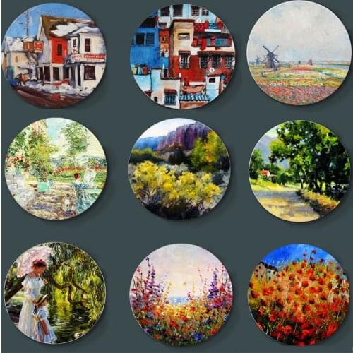 Unique Art Display Plate Pure Handmade Decorative Plate Beautiful Wall Plate European Style Home & Garden Background Ornaments