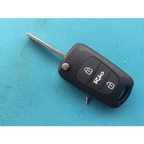 1Pcs Of New Replacement Folding Key Case Cover For Hyundai RIO 3 Buttons Remote Flip FOB Shell Blank Uncut Blade No Logo Parts