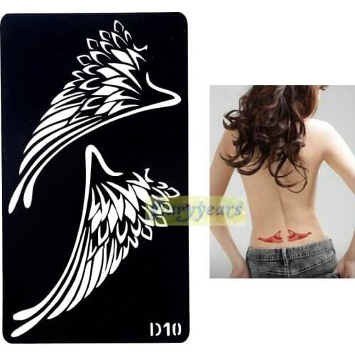 1PC Popular Exquisite Indian Waterproof Paste Paper Henna Temporary Flash Tattoo Women Body Art Design for Angel Wings Style D10