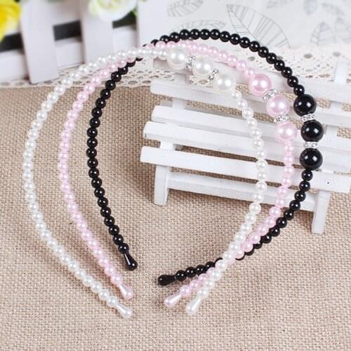1 PC Princess Pearl Bezel with Rhinestone Hairbands Elegant Girls Pearl Headbands Hair Pins Hair Accessories Women Headwear