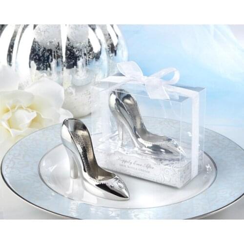 10 Pieces/lot) Wedding and Party Favors of "A Perfect Fit" Chrome Slipper Opener For fantastic wine-themed wedding decorations