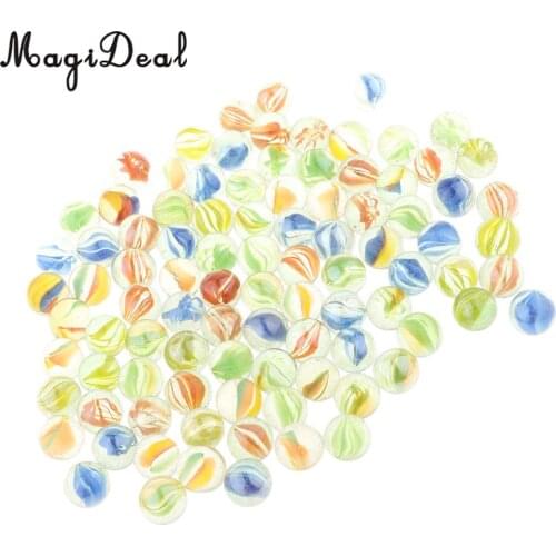 100Pcs 12mm Colorful Glass Marbles, Kids Marble Run Game, Marble Solitaire Toy Accs Vase Filler & Fish Tank Home Decor