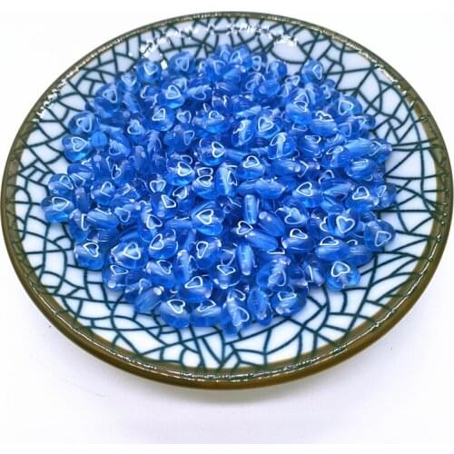 100pcs/lot 6mm Blue Heart-Shaped Acrylic Transparent Beads Spacer Loose Beads For DIY Jewelry Making Necklace Accessorie#07