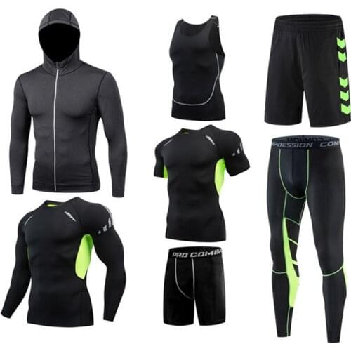 2021 Sports Suit Mens Running Sets Breathable Jogging Basketball Underwear Tights Sportswear Yoga Gym Fitness Tracksuit Clothes