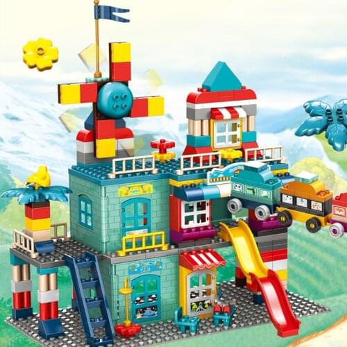 307PCS Marble Run Big Building Blocks Compatible Girls Friends Duploed DIY Bricks Amusement DIY Bricks Toys For Children Gifts