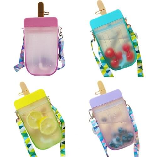 50%HOTCute girly heart sippy cup portable healthy sealed transparent office drinking water bottle outdoor popsicle water bottle