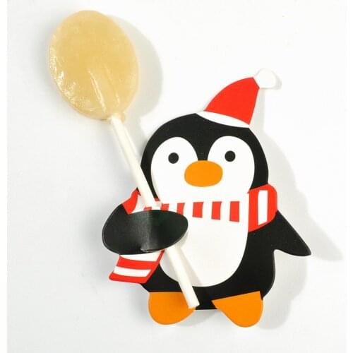 50pcs Wholesale Lovely Penguin and Santa Claus Christmas Candy and Lollipop Decoration Paper Card Cute Gift Package Decor Card