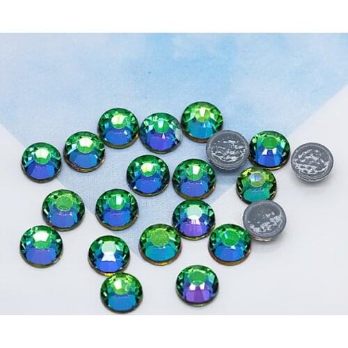 AAAAA Top Quality SS3~SS30 Green Sphinx Volcano Colors Hot Fix Stone Flatback Iron On Hotfix Strass Rhinestone for Dress Making