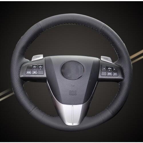 Car Braid On The Steering Wheel Cover for Mazda 3 Axela 2008-2013 Mazda CX-7 CX7 2010-16 Mazda 5 2011-2013 Auto Braiding Covers