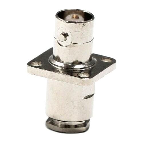 BNC Female RF coax connector clamp for RG58 RG142 cable straight 4-hole panel mount termial adapter NEW