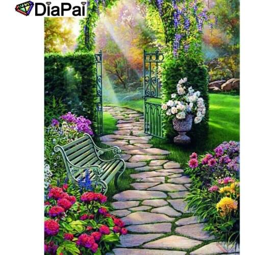 DIAPAI 100% Full Square/Round Drill 5D DIY Diamond Painting "Garden scenery" Diamond Embroidery Cross Stitch 3D Decor A20399