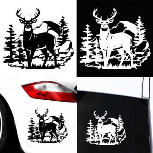 Wild Deer Tree Car Vehicle Body Window Reflective Decals Sticker Decoration