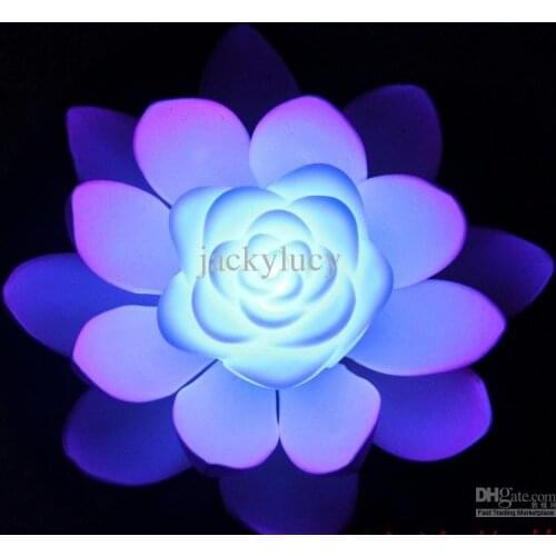 AAA Quality Artificial Silk LED Floating Lotus Flower With Colorful Changed Light For Wedding Party Decorations Supplies