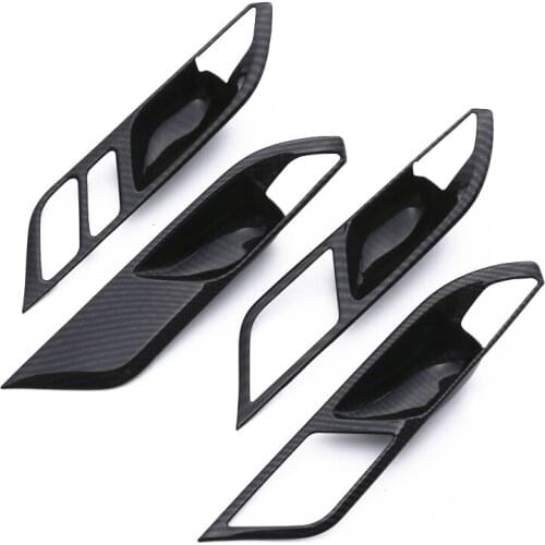 JY ABS Carbon Fiber Style Interior Door Handle Cover Bezel Trim Car styling Accessories For BMW X3 G01 2018 LHD