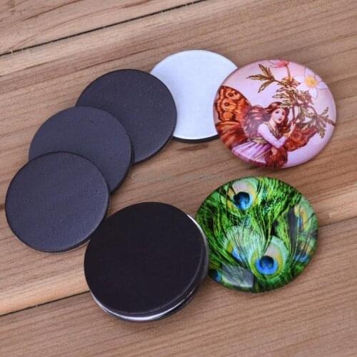 14pcs Dia 38mm Rubber Magnetic Fridge Magnets Button Jewelry Findings Round Kitchen Magnets DIY Button Magnet 0.5mm/1mm