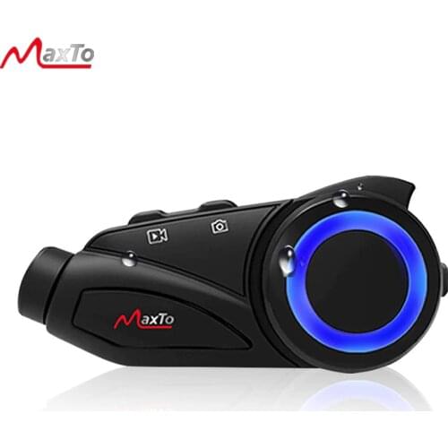 Maxto M3 Motorcycle Helmet Intercom 6 Riders Sony Lens Bluetooth WiFi 1080P HD Motocross Video Camera Drive Recorder