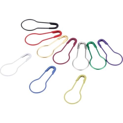 100Pcs Metal Pins Knitting Crochet Locking Stitch Holder Marker Tag Safety Pins DIY Sewing Tool Calabash Gourd Shape Clip Needle