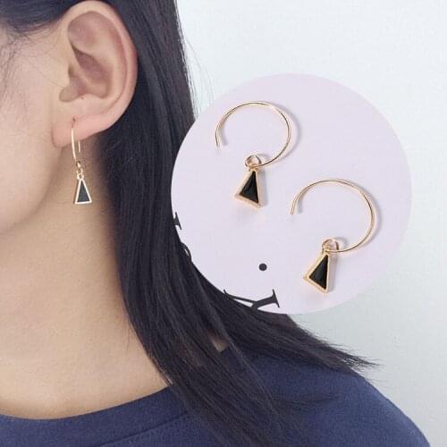 Fashion Simple Small Geometric Triangle Alloy Earrings For Women Korean Pop Metal Stud Jewelry wholesale