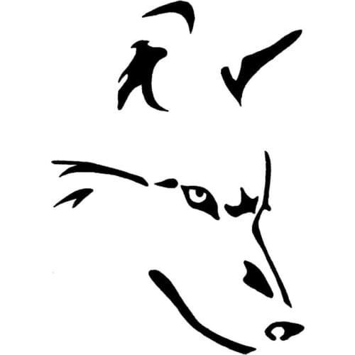 Personality Wolf Brief Strokes Car Stickers Accessories Motorcycle Cover Scratches Waterproof PVC 20cm *14cm