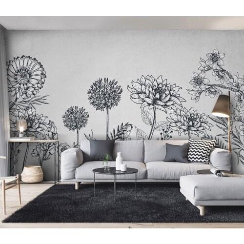CJSIR Custom White Flowers Wall Papers Home Decor Large Wall Painting Living Room Bedroom Background 3D Mural Wallpaper Roll