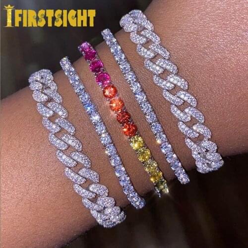 2021 New Iced Out Bling AAAA Zircon 3mm Tennis Chain Bracelet Women Man Hip Hop Fashio Jewelry Gold Silver Color CZ Bracelet