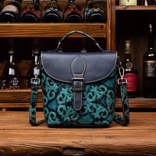 New Luxury Leather Womens Bags High Quality Restoring Ancient Ways Handbag Inclined Large Capacity Handmade Shoulder Bags