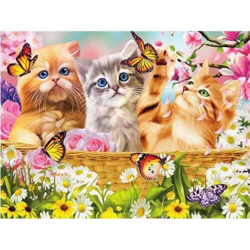 New Arrival 5D DIY Diamond Painting Full Drill Square/round Cat Diamond Art Embroidery Animal Home Decor