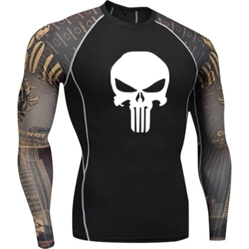 New Style Running Skinny T-Shirt Mens Quick Dry Long Sleeve Gym Shirt Sportswear Fitness Training Compression Sport Clothing