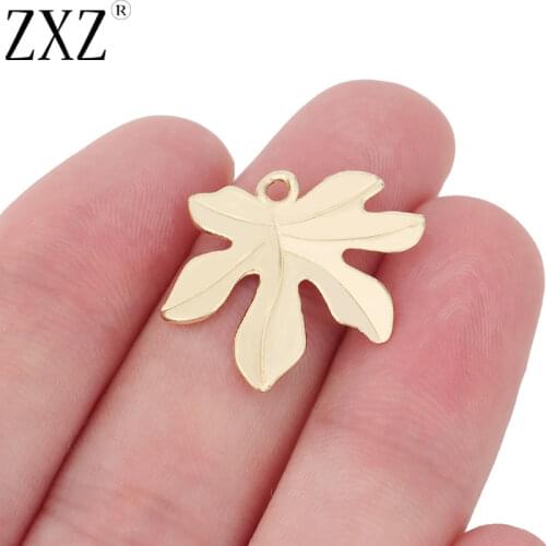 ZXZ 20pcs Gold Tone Maple Leaf Charms Pendants for Earring Necklace Bracelet Jewelry Making Accessories
