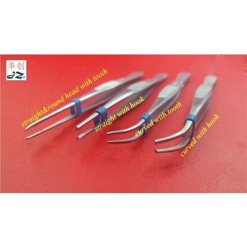 Medical use stainless steel tissue forceps dressing forceps with tooth&hook tweezers ophthalmic plastic 10~18cm length10pcs/box