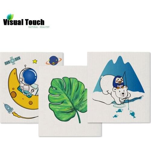 3pcs Cellulose Sponge Dishcloth Oil-Free Cleaning Cloth Household Supplies Cookware Utensil Dish Reusable Kitchen Cleaning Cloth