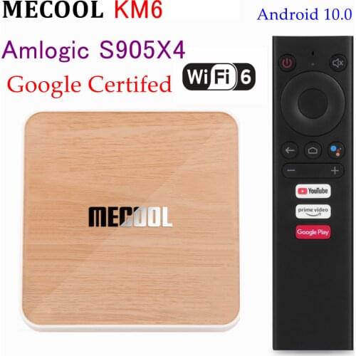 Mecool KM6 Deluxe ATV Android 10.0 TV Box Amlogic S905X4 4GB 64GB Dual Wifi 6 BT 5.0 1000M Google Certified Smart Media Player