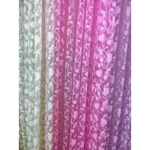 CS 144 Attractive Fashion Print Pastorale Floral Voile Door Sheer Window Curtain fabrics Room Curtain fabric Divider