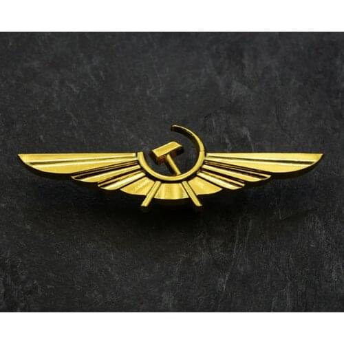 Soviet Union Air Force Badge Aeroflot Russian Airlines Brooches USSR Russian Fleet National Aviation Civil Metal Collar Pin