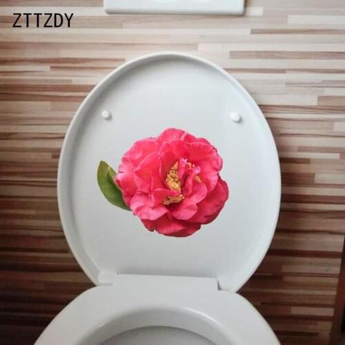 ZTTZDY 22.8*18.7CM Rose Flowers Living Room Wall Decoration Home WC Toilet Seat Stickers T2-0689
