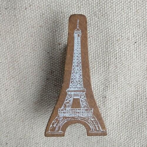 1pcs 2018 new creative Eiffel tower clip wooden sealing clip photo folder wooden clip crafts wholesale