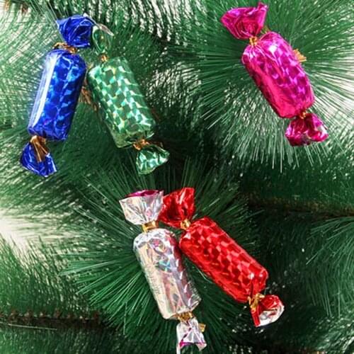 12 Pcs/lot Candy Shape Christmas Tree Baubles Ball Happy New Year Xmas Party Decoration Ornament Hanging Balls Decor Wholesale