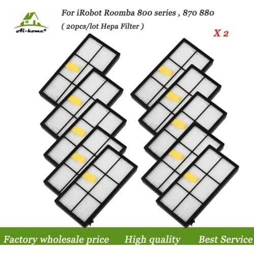 20pcs/lot, High Quality Hepa Filter For iRobot Roomba 800 900 Series 870 880 980 Vacuum Cleaner Accessories parts replacement