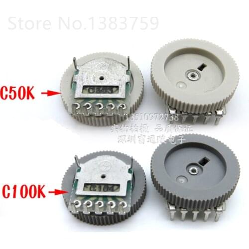 20pcs Gear dial type potentiometer double 16*3 double C50K C100K