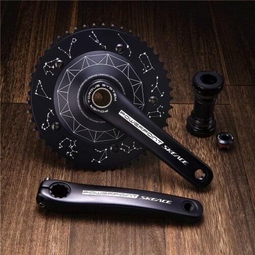 49T Hellowtec Fixed Crank Bike Crank 49T 165MM Single Speed Hellowtec with BB Track Bike Crankset Parts Fixie Bicycle Parts