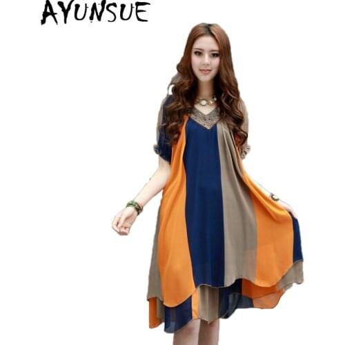 Летние платья в полоску AYUNSUE China At AliExpress