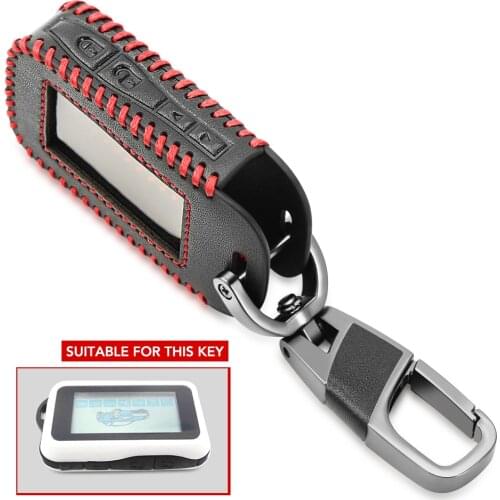 E90 Leather Car Key Case For StarLine E90 E60 E63 E93 E95 E66 E96 Two Way Car Alarm LCD Remote Controller Cover Keychain Bag